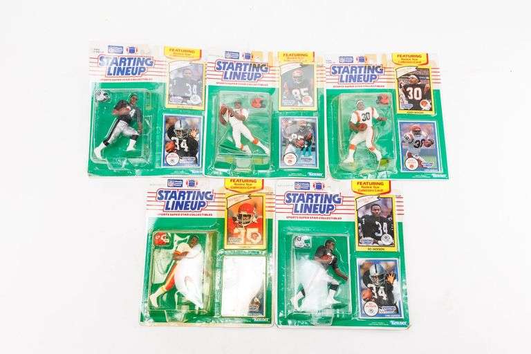 1990 Starting Lineup Action Figures- Tim McGee, Ickey Woods, Christian Okoye, Bo Jackson x 2