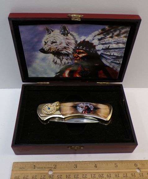 Native American 7" Lock-Blade Collector Knife