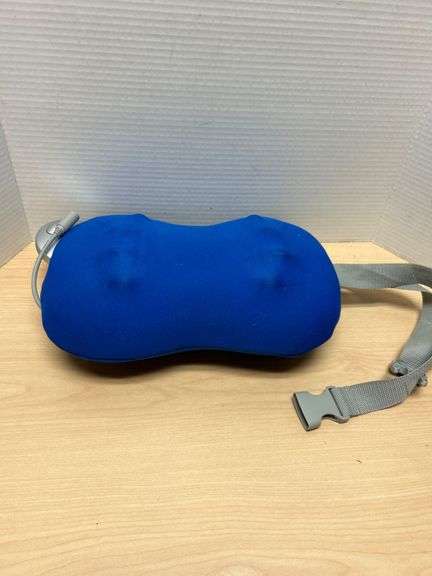 Blue Contoured Foam Support Pillow with Strap and Adjustable Features