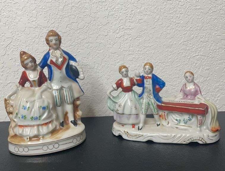 Pair of Occupied Japan Staffordshire-Style Porcelain Figurines – c. 1945–1952