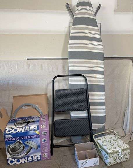 Ironing Board, Steamer, Step Stool, Sewing Box & More