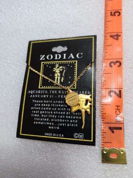Zodiac Aquarius The Waterbearer Necklace