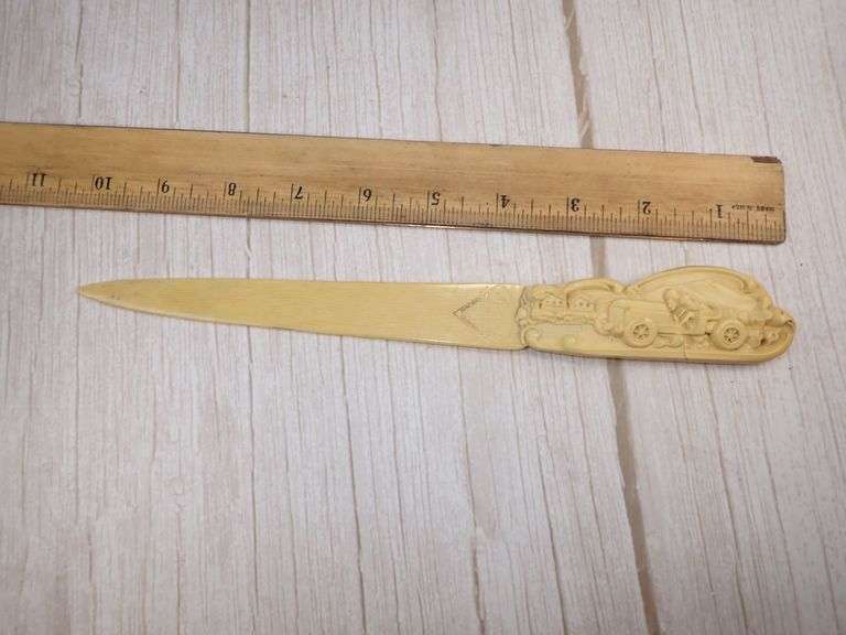 Celluloid Letter Opener with Car Design and Markings