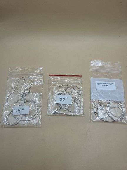 Lot of (3) Sterling Silver .925 Chains – 20" and 24" Lengths, Snake Style Necklaces