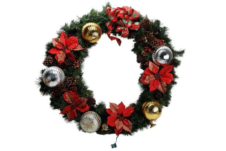 Large 40” Christmas Wreath with Lights
