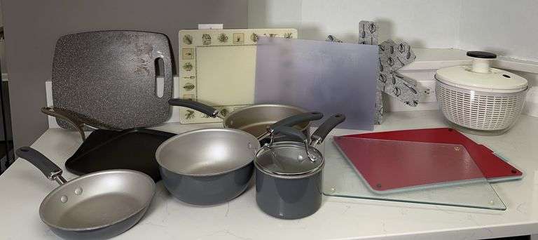Pots, Pans, Cutting Boards & OXO Salad Spinner