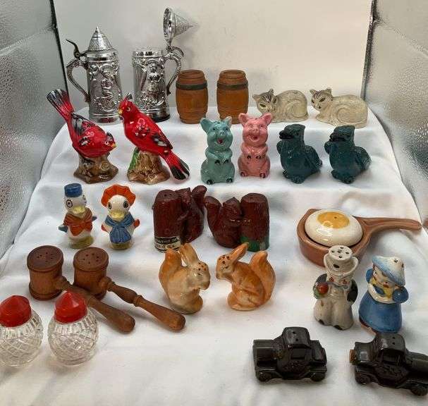 Vintage Salt and Pepper Shakers, Bids, Barrels, Trucks and More