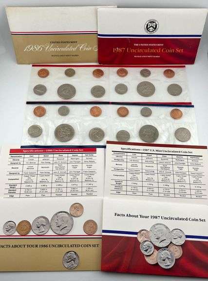 1986 & 1987 Uncirculated Sets