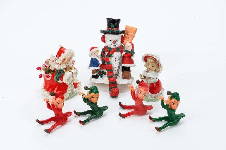 Christmas Figurines and a Stocking Hanger