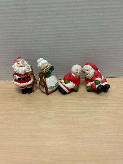 Enesco Imports Japan Santa and Mrs. Claus Ceramic Salt and Pepper Shakers