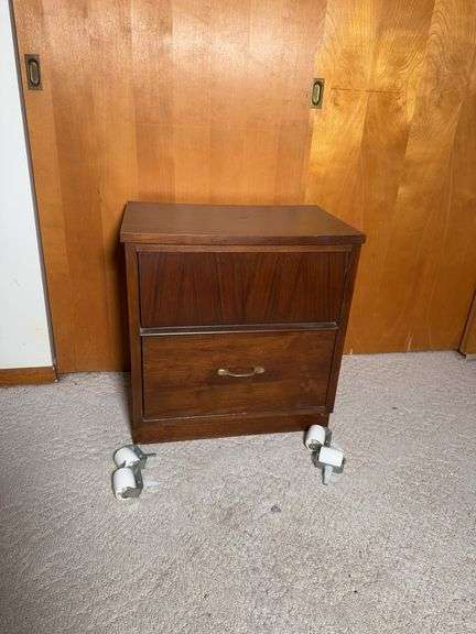 Two Drawer Cabinet with Casters