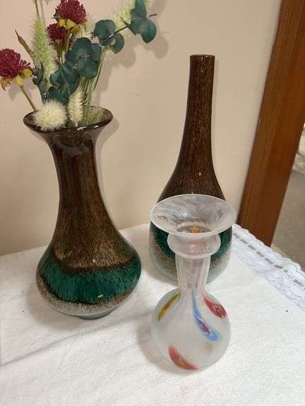 Dramatic glass vases-one Murano style