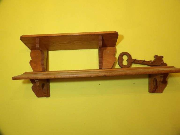 Wooden Shelves And Key Rack