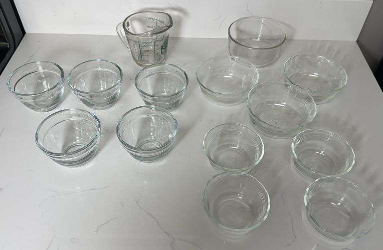Glass Measuring Cups and Bowls, Including Pyrex and Pampered Chef