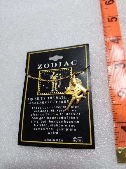 Zodiac Aquarius The Waterbearer Necklace