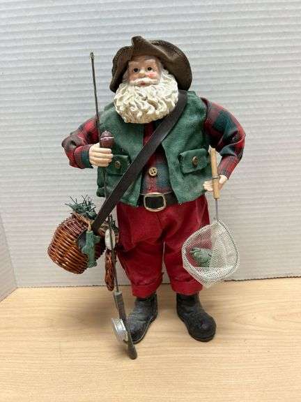 Fisherman Santa Figure with Accessories