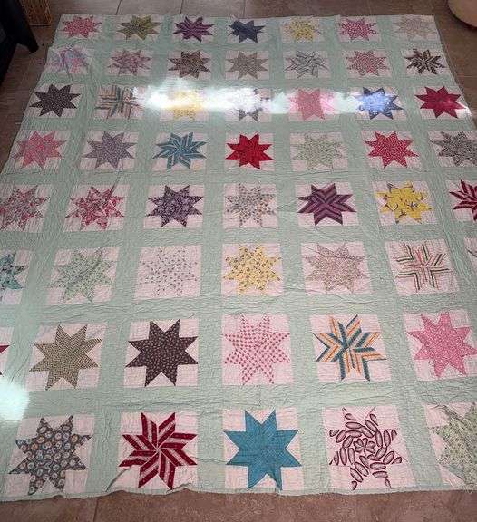 74β x 83β Vintage Quilt, Needing Some Repair