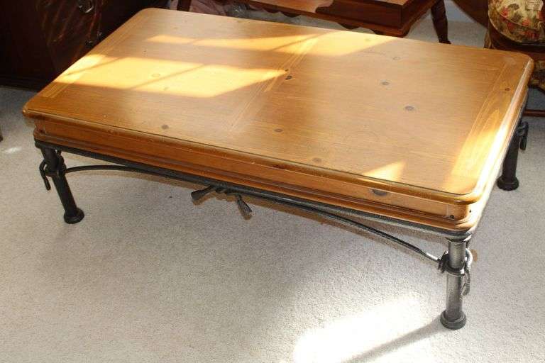 Wood And Metal Coffee Table