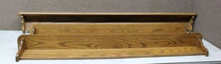 Three Wooden Wall-Mounted Display Shelves