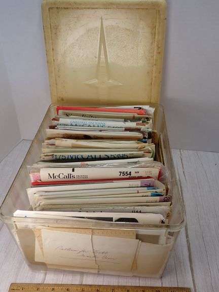 Box of Vintage Sewing Patterns by Simplicity, McCall’s, Butterick
