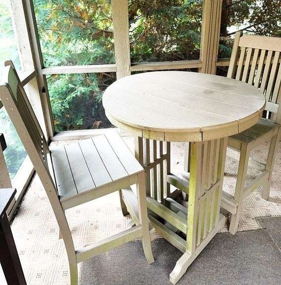 Polywood bar top table and stools-Amish made?