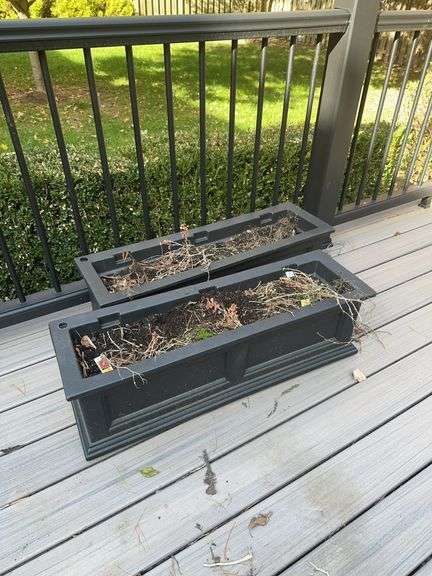 Two large poly wood/plastic planters