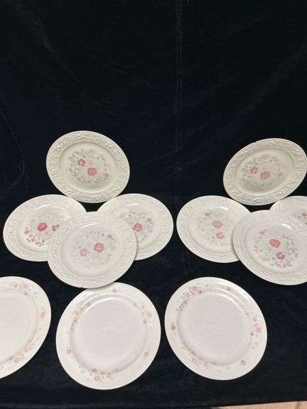Homer Laughlin Eggshell Theme Plates with Floral Design
