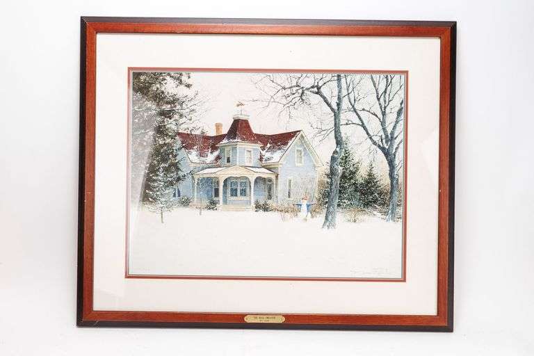 Framed Offset Lithograph "The Blue Sweater" by Ned Young with COA