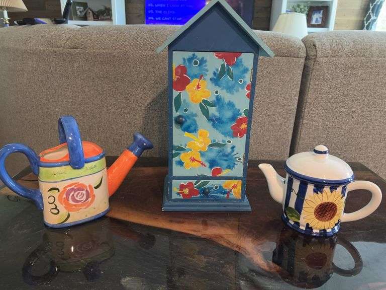 Floral Decor- Ceramic & Wooden Storage