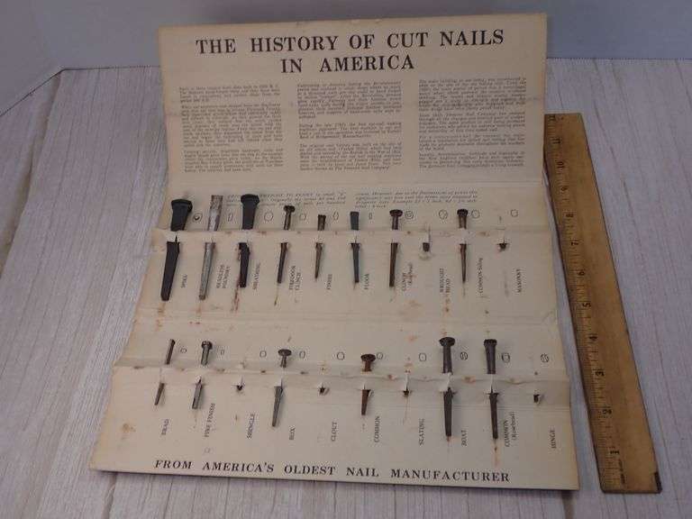 Tremont Nail Co. Display envelope "The History of Cut Nails in America"