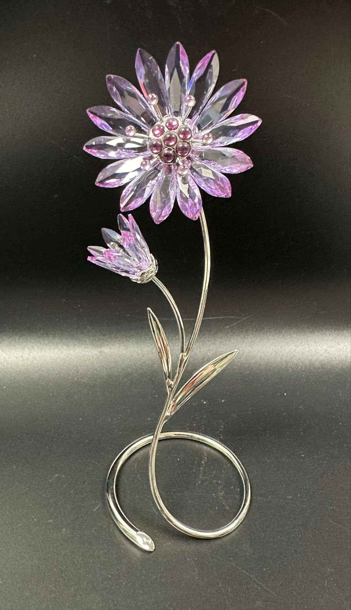 ●良品☆スワロフスキー　Drina　Violet　花　置物　ドリナ　バイオレット ○良品☆スワロフスキー Drina Violet 花 置物 ドリナ バイオレット