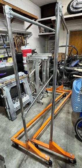 Heavy-Duty Adjustable Rolling Garment Z Racks with Orange Base ...