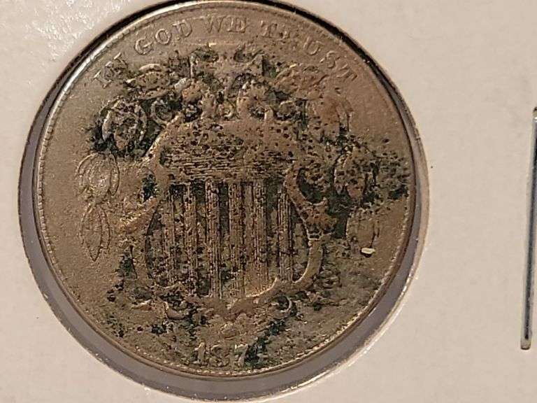 1874 Shield Nickel - F