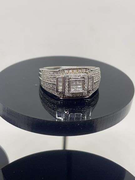 Sterling silver diamond ring