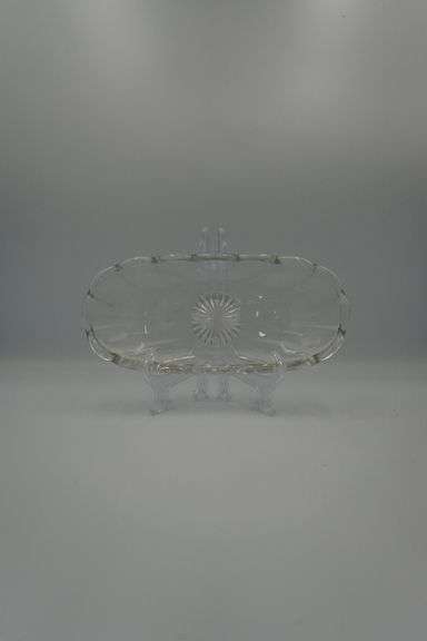 Set of 3 Vintage Pressed Glass Celery or Relish Dishes