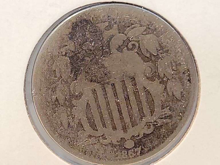 1867 Shield Nickel w/ Rays -AG