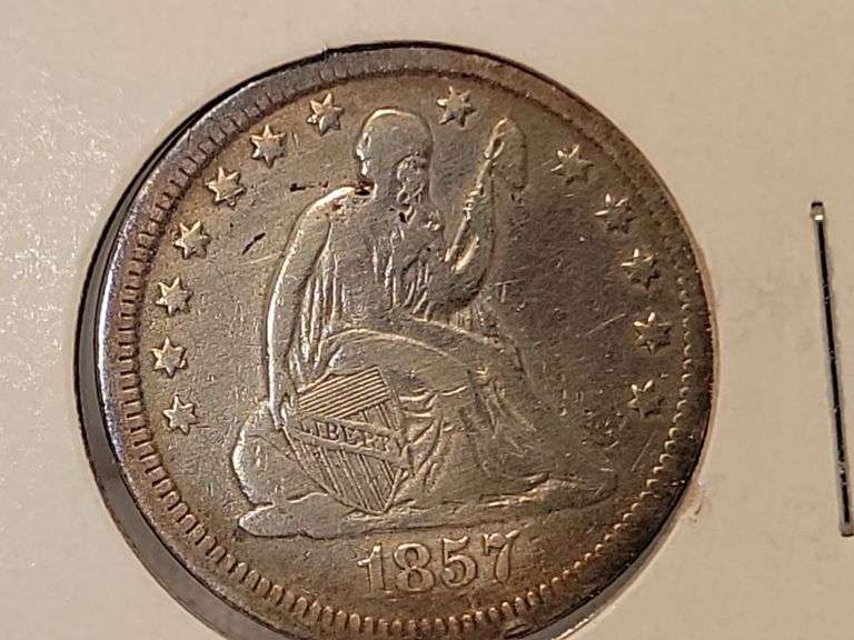 1857 Liberty Seated Quarter-F
