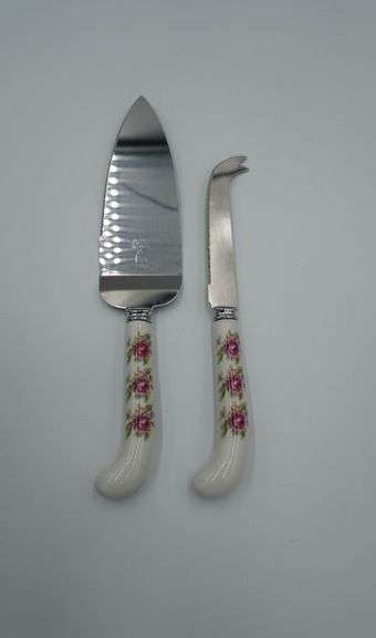 Cheese & Cake Serving Utensil Set with Rose Handles