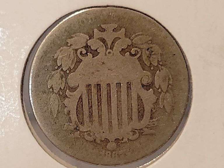 1867 Shield Nickel No Rays - AG