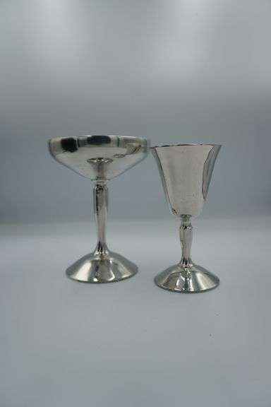 Pair of Vintage Raimond Italy Silver Stemware