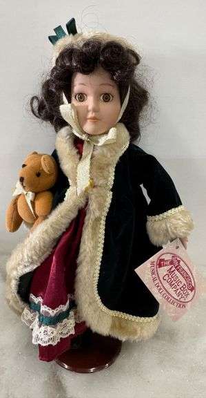 San Francisco Music Box Company Musical Doll with Teddy Bear