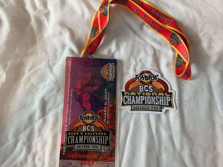 2007 Ohio State, BCS ticket, patch and lanyard from the 2007 national championship game.