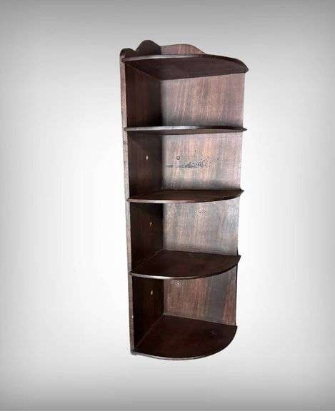 Wooden Wall-Mounted Four-Tier Corner Shelf Unit