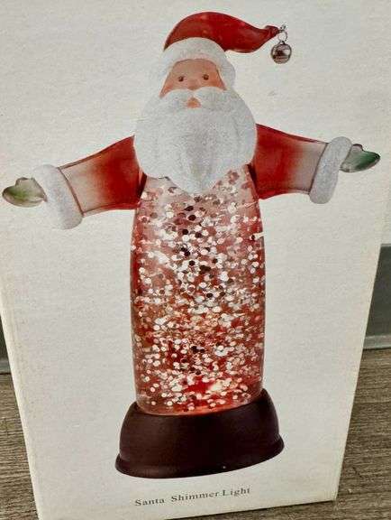 Santa Shimmer Light Holiday Decor with Glitter Effect