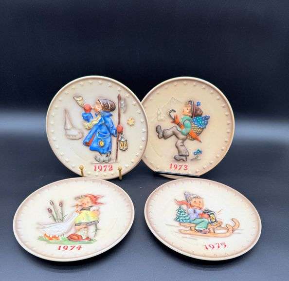 4 Vintage Goebel Hummel Annual Plates (1972-1975)
