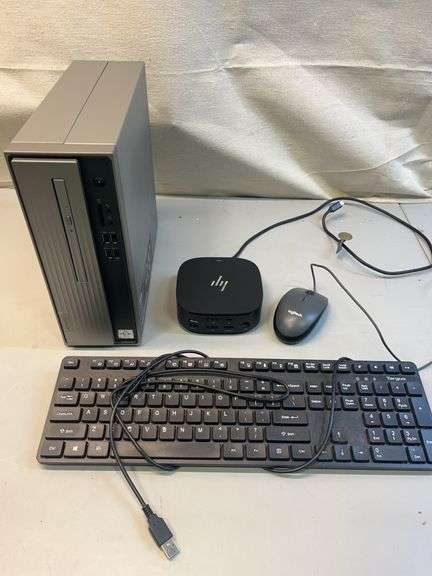 Lenovo Desktop Tower with HP USB-C Dock, Keyboard, and Logitech Mouse ...