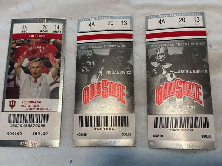 Lot of 3 Ohio State football tickets