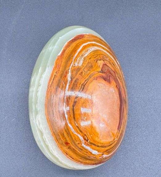Polished Onyx Decorative Oval Stone in Multitone Shades