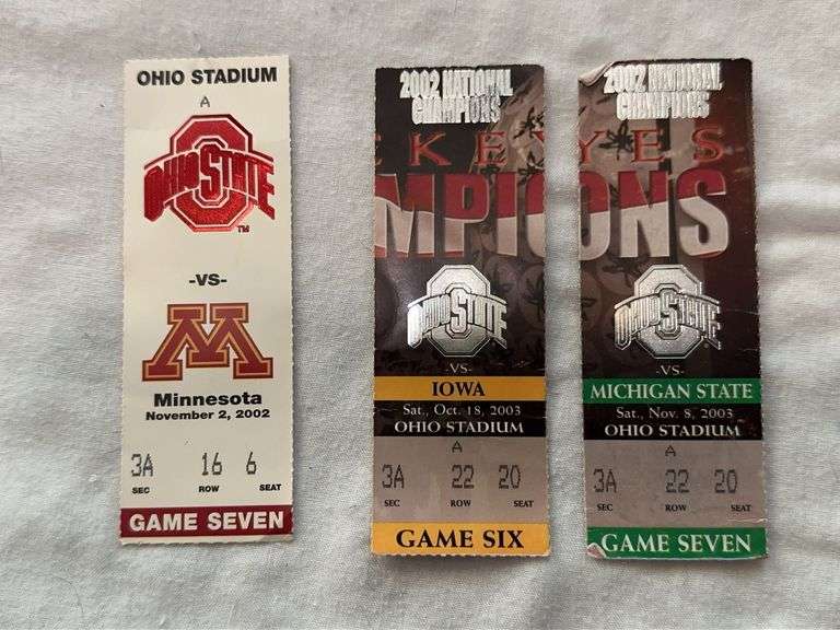 Three Ohio State football tickets.