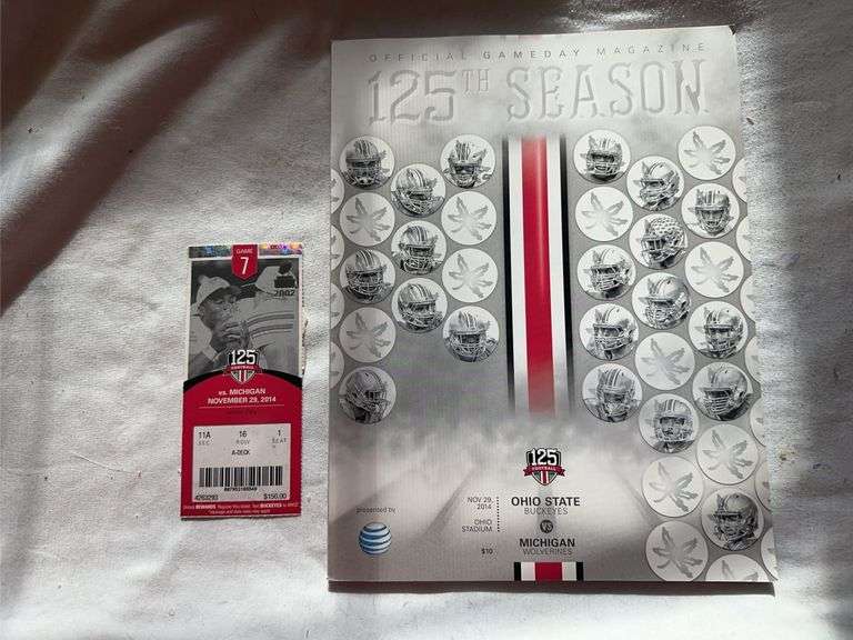 2014 Ohio State VS Michigan program and ticket